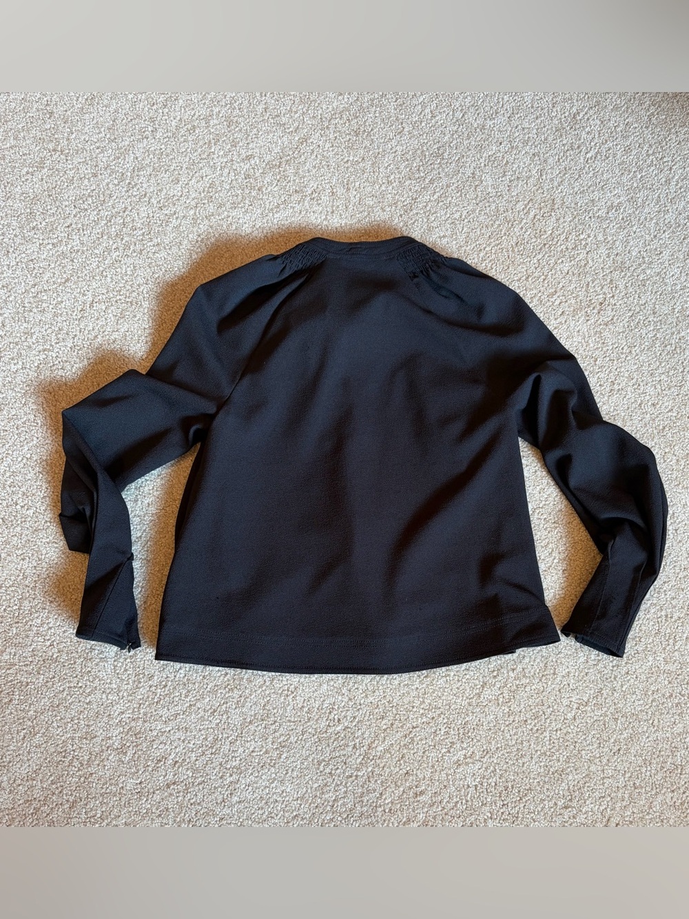 See by Chloe, Black Tie-Neck Long Sleeve Blouse. - Picture 5 of 8